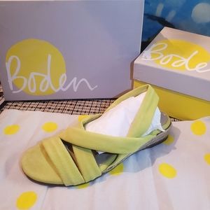 Womens Boden Suede Slingback Flat Sandals